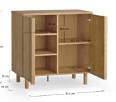 Dimensions du buffet 2 portes 83 cm chêne - JADE