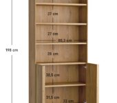 Dimensions de la bibliothèque 2 portes 6 étagères 83 cm chêne - JADE