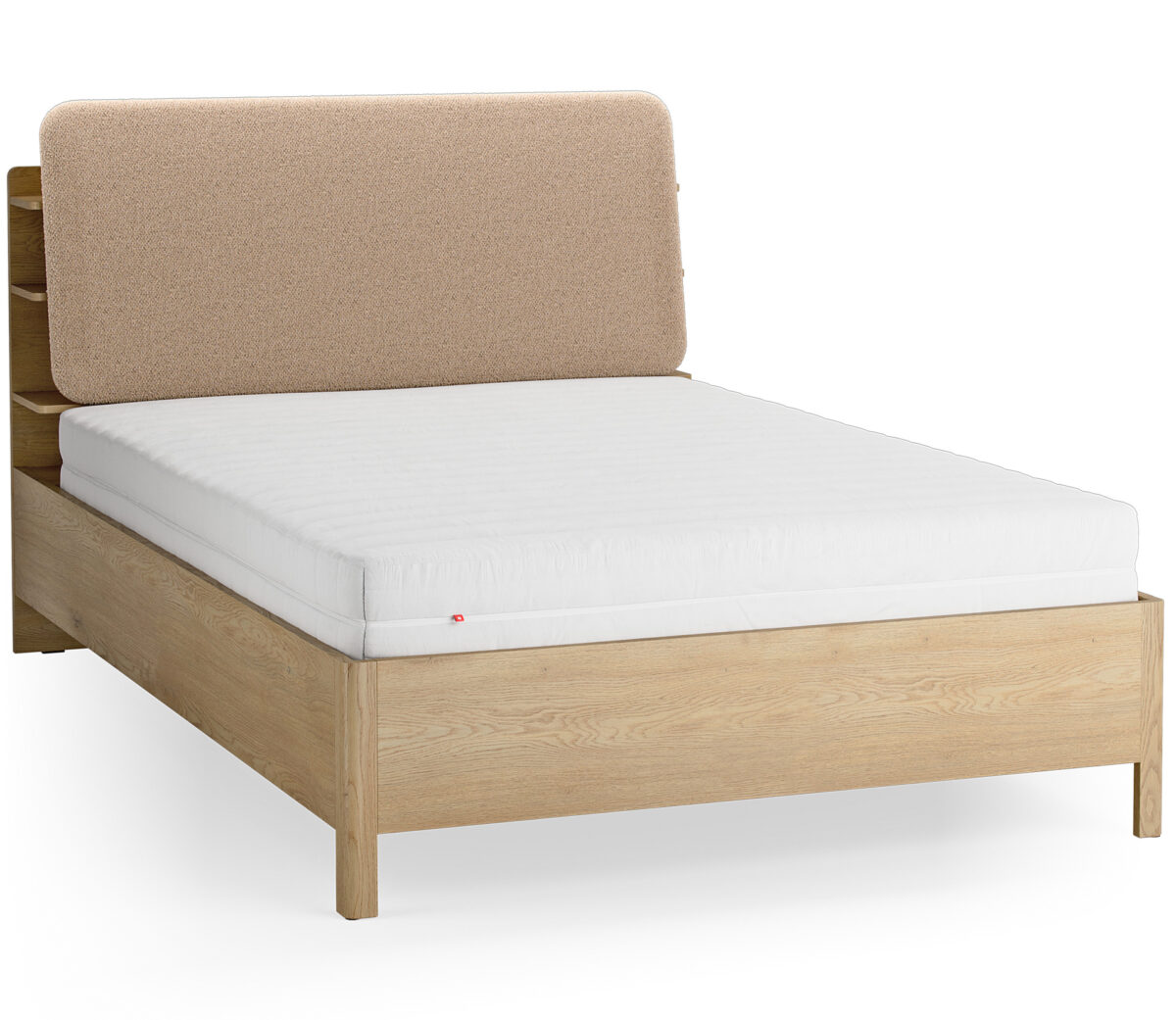 5021359 – Bed with shelves with lifted frame 140×200 Well oak_taupe 