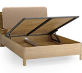5021359 – Bed with shelves with lifted frame 140×200 Well oak_taupe- 2 