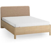 5021404 – Bed with upholstered slanted headrest with lifted frame 140×200 Well oak_taupe-1 