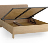 5021404 – Bed with upholstered slanted headrest with lifted frame 140×200 Well oak_taupe – 2 