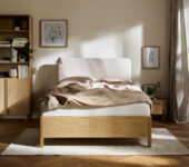 Lit coffre avec tête de lit inclinable et rangements intégrés JADE tendance