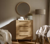 Commode 4 tiroirs 83 cm chêne JADE pratique et fonctionnelle