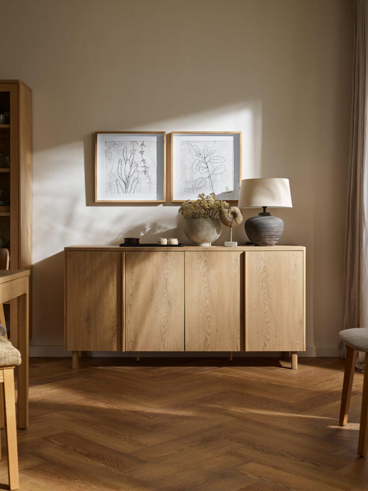 Buffet 2 portes 3 tiroirs 163 cm chêne - JADE design tendance